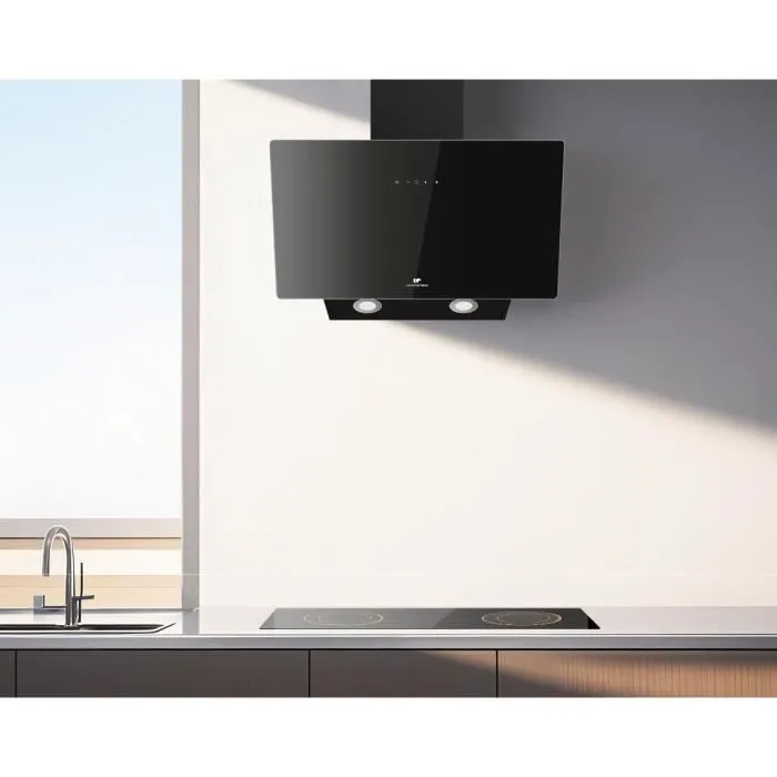 Continental Edison Campana Decorativa Inclinada CEHDI60B, Clasificación Energética A+++, L60 cm, Negro