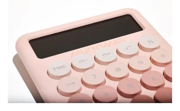 Muitomas Calculadora portátil con pantalla grande de 12 dígitos, peach fuzz