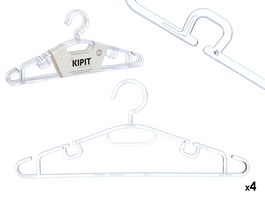 Kipit Set 4 Perchas Transparente Plástico 40 x 17 x 3 cm (Set de 24)