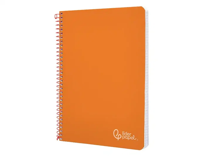 Liderpapel Cuaderno Espiral A5 Witty Tapa Dura 80 Hojas 90gr Cuadro 4mm con Margen Color Naranja
