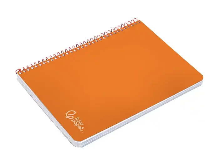 Liderpapel Cuaderno Espiral A5 Witty Tapa Dura 80 Hojas 90gr Cuadro 4mm con Margen Color Naranja
