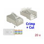 DeLOCK 86454 Conector RJ45 Cat.6 STP Transparente 20 Piezas