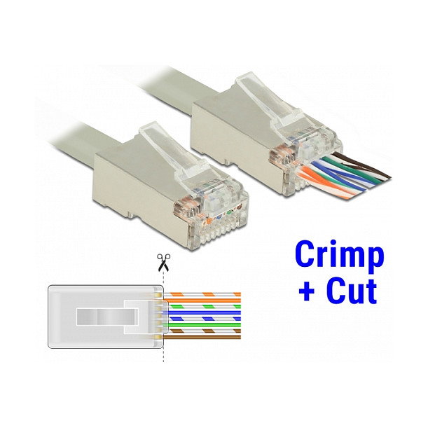 DeLOCK 86454 Conector RJ45 Cat.6 STP Transparente 20 Piezas