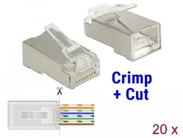 DeLOCK 86454 Conector RJ45 Cat.6 STP Transparente (20 piezas)