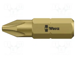WERA Punta de destornillador Phillips PH2 de 1/4 pulgada, 25 mm