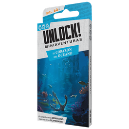 Space Cowboys Unlock! Mini El Corazón del Océano SCUNLSH12ES - Juego de Cartas Escape Room - Aventura Cooperativa de 1 a 6 Jugadores a Partir de 10 Años - Español