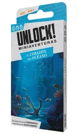 Asmodee Unlock! SCUNLSH12ES Juego de mesa Unlock! Miniaventuras - El Corazón del Océano, Cooperativo, Escape room en casa, 1-6 jugadores, +10 años