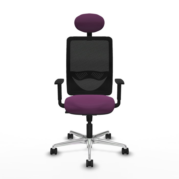PIQUERAS Y CRESPO Silla de oficina Zulema con mecanismo Sincro, Morado y Negro