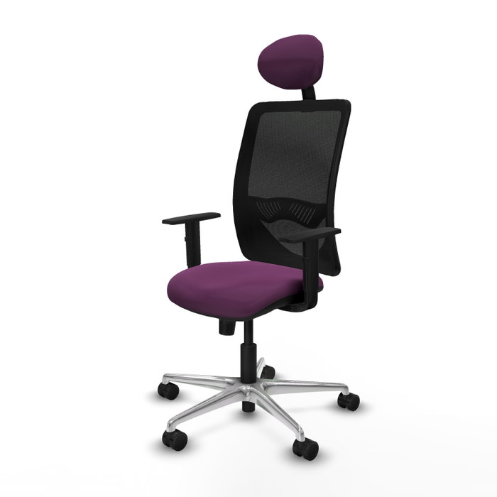 PIQUERAS Y CRESPO Silla de oficina Zulema con mecanismo Sincro, Morado y Negro
