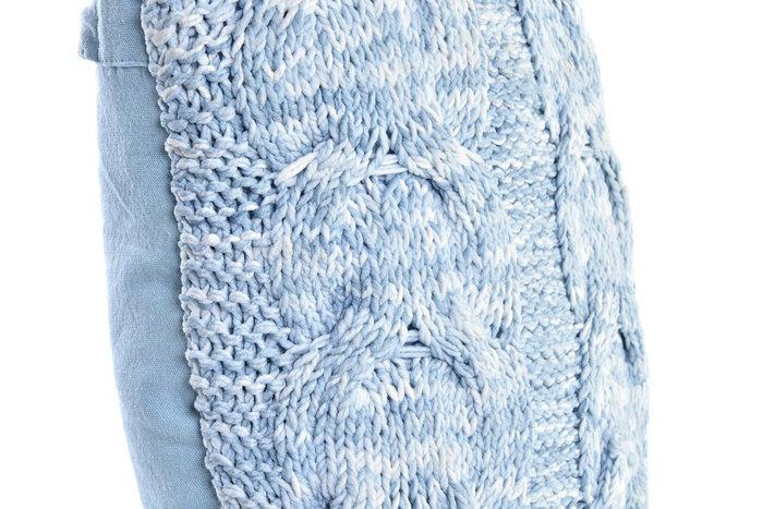 DKD Home Decor Cojín Algodón Poliéster 45x10x45 Azul Celeste Surtido