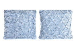 DKD Home Decor Cojín Algodón Poliéster 45x10x45 Azul Celeste Surtido