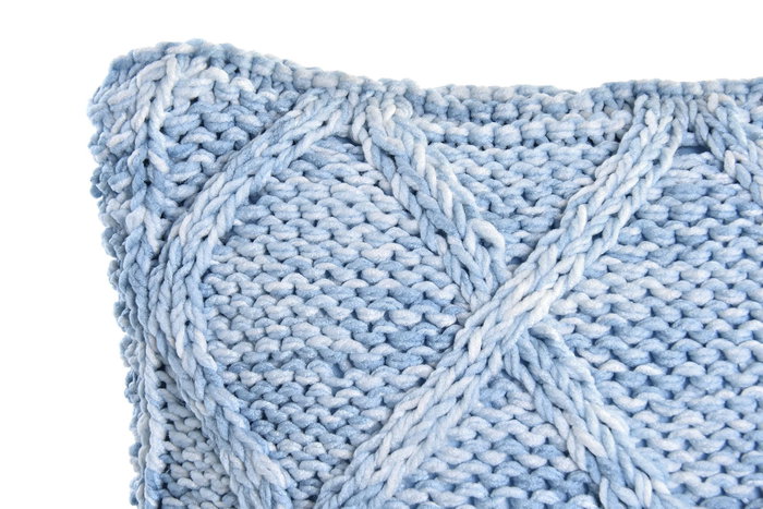 DKD Home Decor Cojín Algodón Poliéster 45x10x45 Azul Celeste Surtido