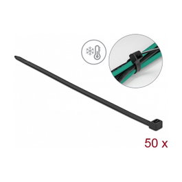 DeLOCK Brida para cables resistente al frío 380 x 7,6 mm negra 50 unidades