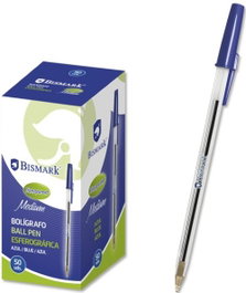 POESSA Bismark Bolígrafo Azul con Capuchón, Caja de 50 unidades