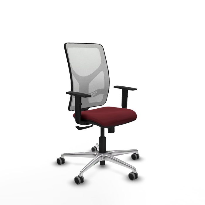 PIQUERAS Y CRESPO Silla de oficina Motilla con mecanismo Sincro, Granate y Blanco PIQUERAS Y CRESPO Silla de oficina Motilla con mecanismo Sincro, Granate y Blanco