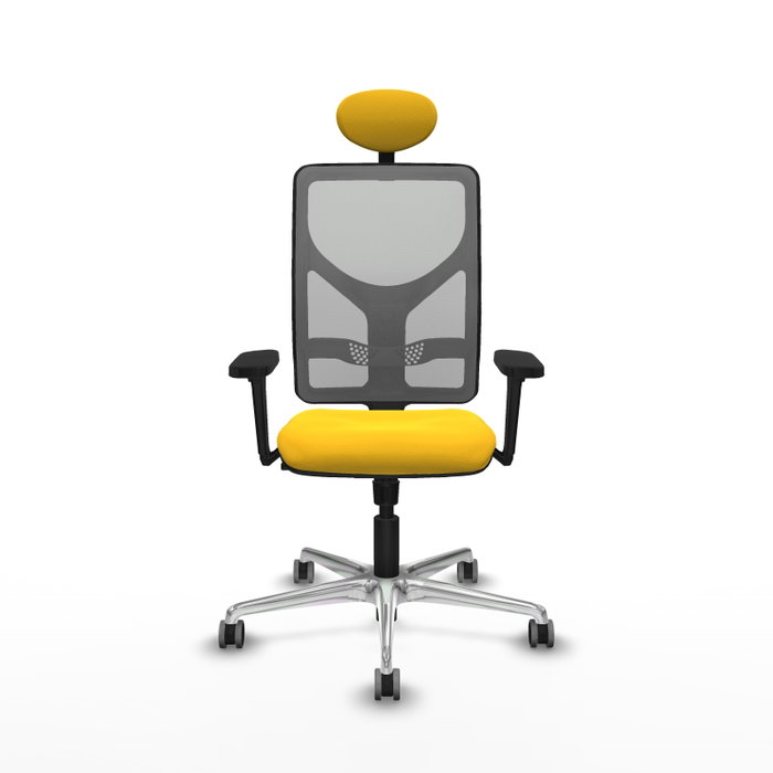 PIQUERAS Y CRESPO Silla de oficina Motilla con mecanismo Sincro, Amarillo y Gris
