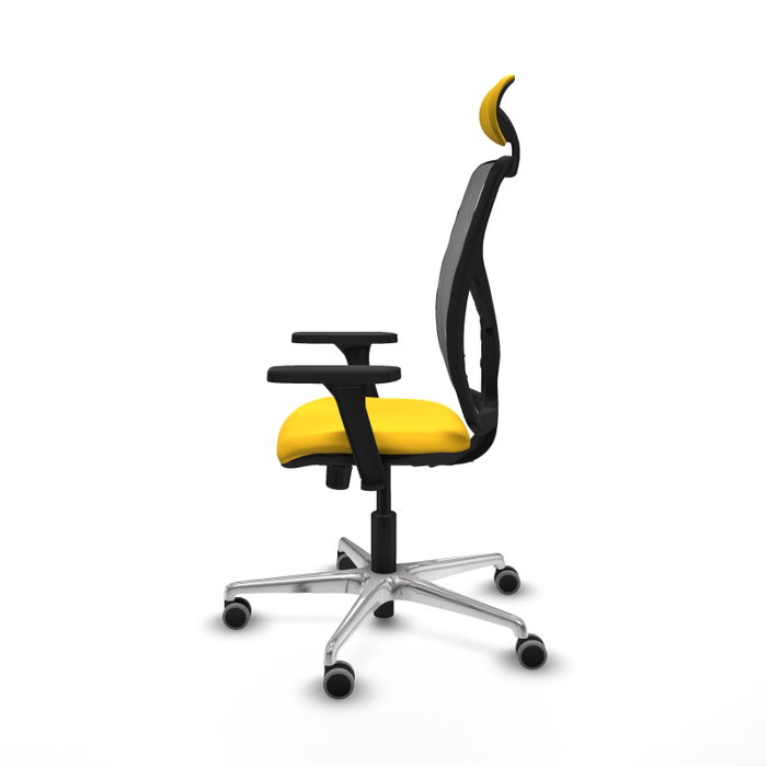 PIQUERAS Y CRESPO Silla de oficina Motilla con mecanismo Sincro, Amarillo y Gris