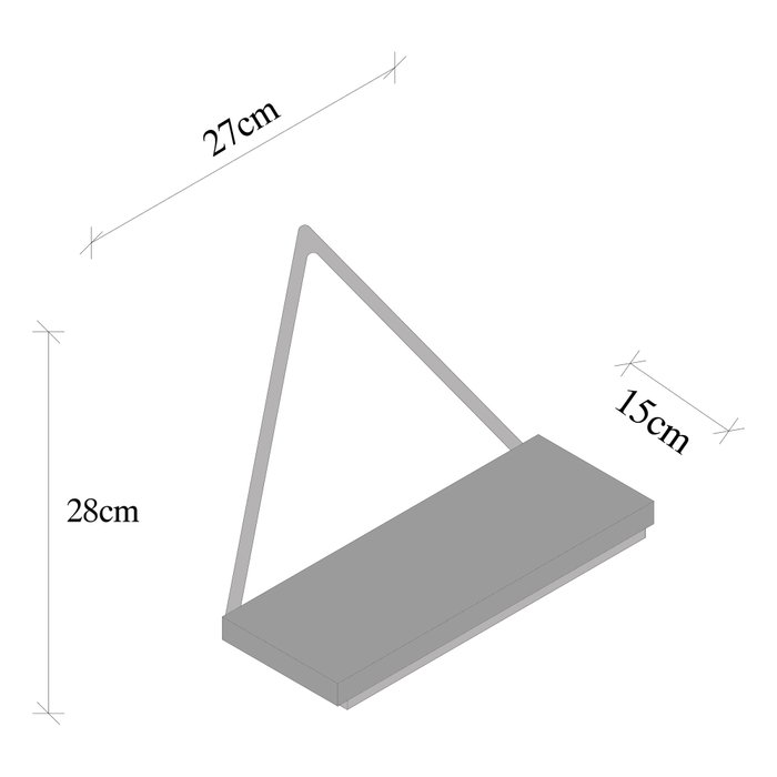 Hanah Home Estantería de Pared Madera de Abeto y Metal Negro y Nogal Oscuro 27x28x15 cm