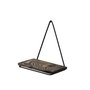 Hanah Home Estantería de Pared Madera de Abeto y Metal Negro y Nogal Oscuro 27x28x15 cm