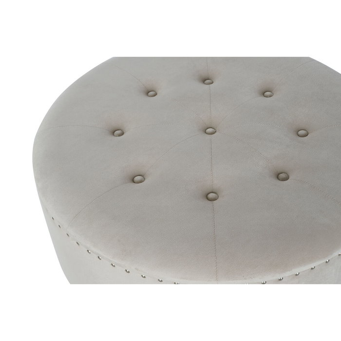 DKD Home Decor Descalzadora de Poliéster y MDF con Tapa, Beige