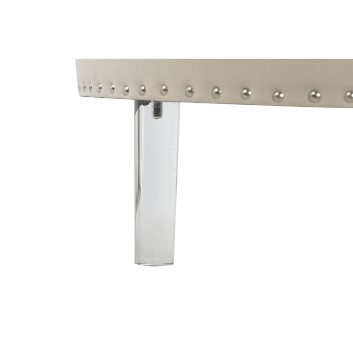 DKD Home Decor Descalzadora de Poliéster y MDF con Tapa, Beige