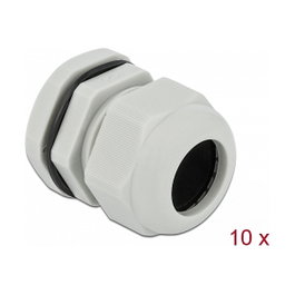 DeLOCK Prensacables PG25 Gris, 10 unidades