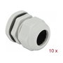 DeLOCK Prensacables PG25 Gris, 10 unidades