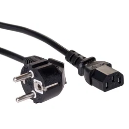 Akyga AK-PC-01A Cable de Alimentación PC Negro 1.5m IEC C13 Macho CEE 7/7 Hembra Angular 250V 10A