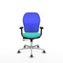 PIQUERAS Y CRESPO Silla de oficina Jorquera con mecanismo Sincro/Traslack, Turquesa y Azul