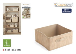 Inde Confortime Cesta de Ordenación Bambú/TNT 31x31x14 cm (12 Unidades)