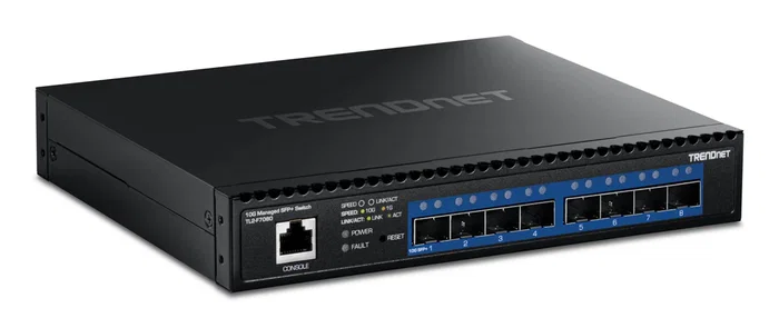 TRENDNET TL2-F7080 Switch de Red Gestionado Capa 2, 8 Puertos SFP+, 10G, 160 Gbit/s, Montaje en Rack 1U, Negro TRENDNET TL2-F7080 Switch de Red Gestionado Capa 2, 8 Puertos SFP+, 10G, 160 Gbit/s, Montaje en Rack 1U, Negro