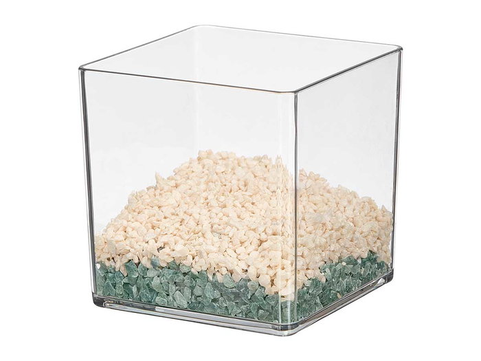Giftdecor Jarron Decorativo Aparenza, Cuadrado de Acrilico Transparente, Dimensiones 10 cm Ancho x 10 cm Alto x 10 cm Largo (Set de 24)
