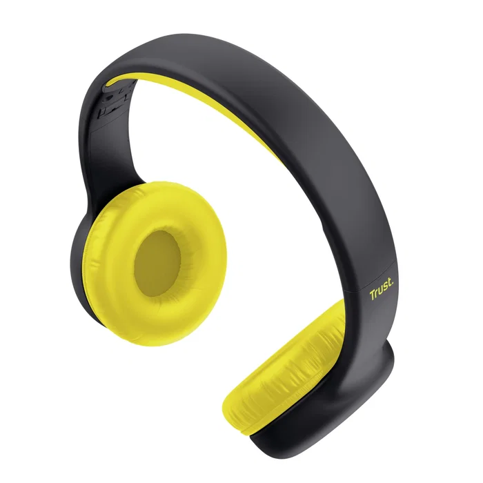 Trust Auriculares Diadema Alámbrico para Niños Nouna Kids Negro y Amarillo con Micrófono Integrado y Conector 3.5 mm