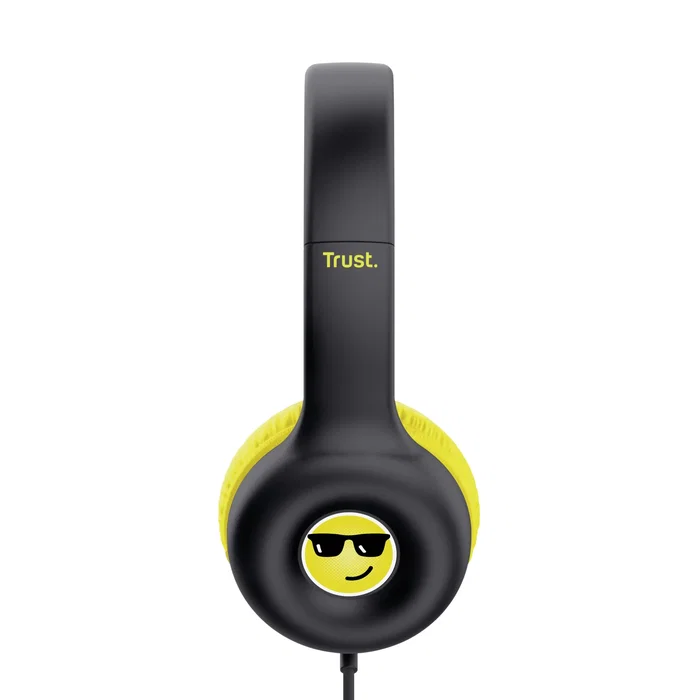 Trust Auriculares Diadema Alámbrico para Niños Nouna Kids Negro y Amarillo con Micrófono Integrado y Conector 3.5 mm