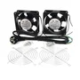 Powergreen Kit de Ventilación Doble con 2 Ventiladores de 12 cm para Armario Rack 19", 230V - Incluye Rejillas y Tornillos