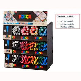 POSCA Expositor Marcador PC-1M-3M-5M - 112 Piezas