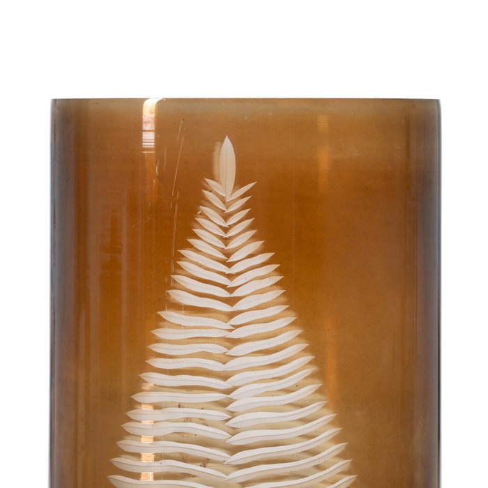 Portavelas Marrón Cristal Decoración 15 X 15 X 20 cm