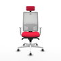 PIQUERAS Y CRESPO Silla de oficina Horna con mecanismo Sincro, Rojo y Blanco