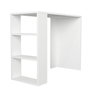 Hanah Home Mesa de Estudio Blanca Estilo Escandinavo con Estantes y Fijación a la Pared 90x74x40cm Tablero Melamina 18mm