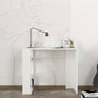 Hanah Home Mesa de Estudio Blanca Estilo Escandinavo con Estantes y Fijación a la Pared 90x74x40cm Tablero Melamina 18mm