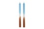DKD Home Decor Set de 2 Velas de Cera de Parafina Azul 2x2x25 cm