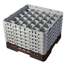 CAMBRO Cesta de lavado 30 comp. 6 alturas Castaño