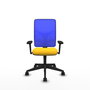 PIQUERAS Y CRESPO Silla de oficina Motilla con mecanismo Sincro, Amarillo y Azul