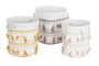DKD Home Decor Set de 3 Cestas con Flecos Beige y Mostaza