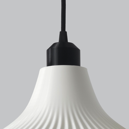 VITA Lámpara Colgante Blanco y Negro con Cable Negro E27