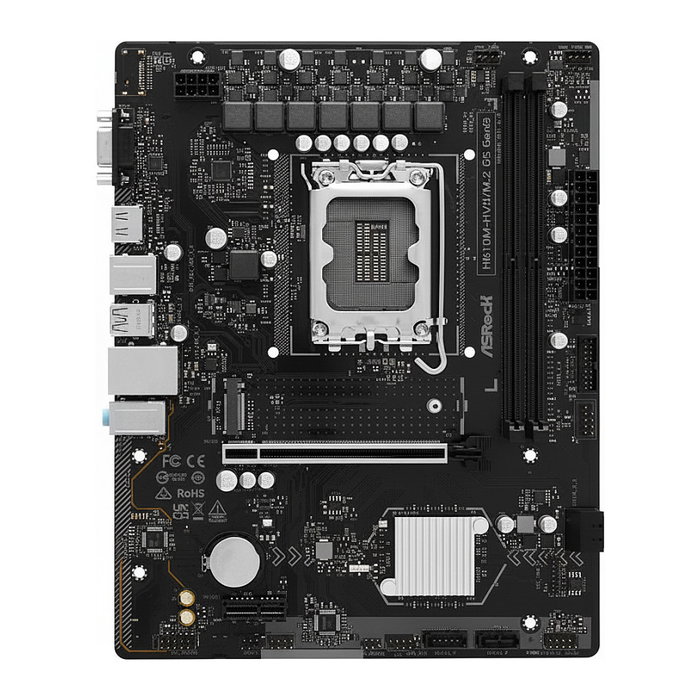 ASRock Placa Base Intel H610 H610M-HVS/M.2, Socket 1700, microATX, 2x DDR5, Ready for Gen5, Retail ASRock Placa Base Intel H610 H610M-HVS/M.2, Socket 1700, microATX, 2x DDR5, Ready for Gen5, Retail