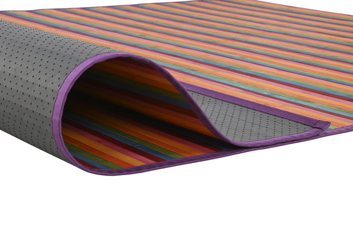 DKD Home Decor Alfombra de Bambú Rayas Multicolor 160x230