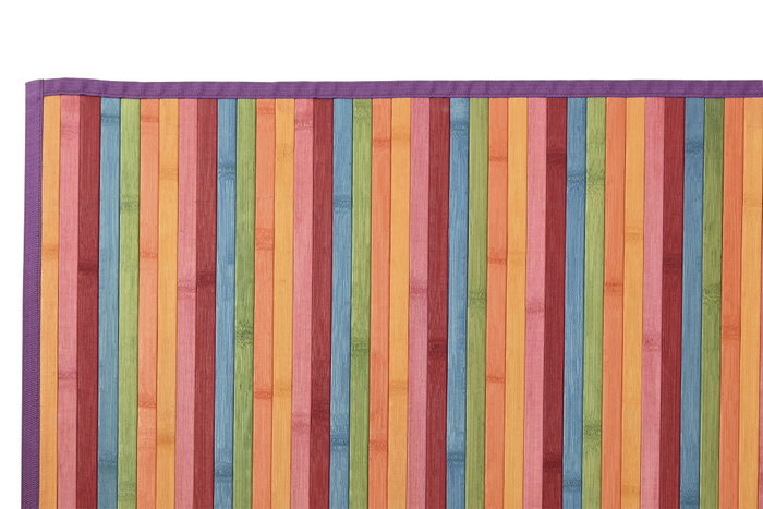 DKD Home Decor Alfombra de Bambú Rayas Multicolor 160x230