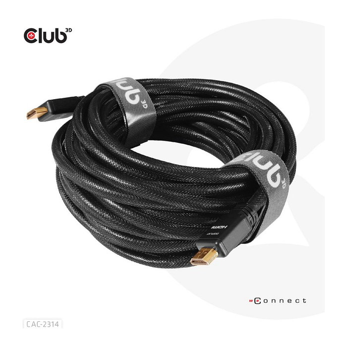 Club 3D Cable HDMI 2.0 (A-A) 15 m con tecnología RedMere, 18 Gbit/s, 4K Ultra HD a 60Hz, 3D, HDR, Full HD 1080p, Conectores Chapados en Oro