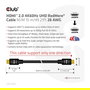 Club 3D Cable HDMI 2.0 (A-A) 15 m con tecnología RedMere, 18 Gbit/s, 4K Ultra HD a 60Hz, 3D, HDR, Full HD 1080p, Conectores Chapados en Oro